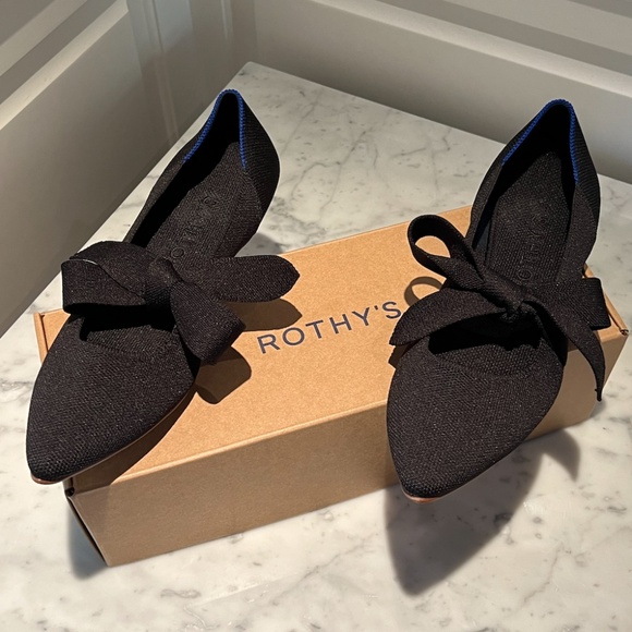 ROTHY'S RETIRED Black Pointed Toe Mary Jane Flats Size 9.5 - Picture 9 of 10